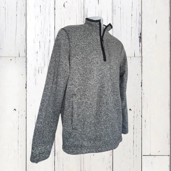 Orvis Sherpa Lined 1/4 Zip Pullover Sweater Men’s Small Gray Fleece Lined Jacket - Picture 3 of 13